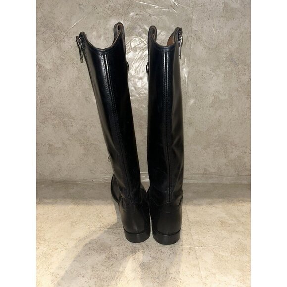 Frye Melissa Black Leather Zip Up Lug Equestrian Inspired Tall Boots Size 6 B - Picture 7 of 10